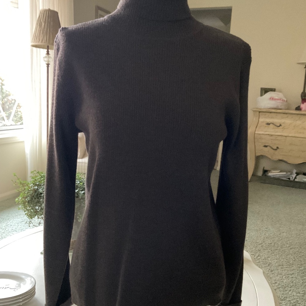 Sarah Spencer Brown Turtleneck Sweater, Size L